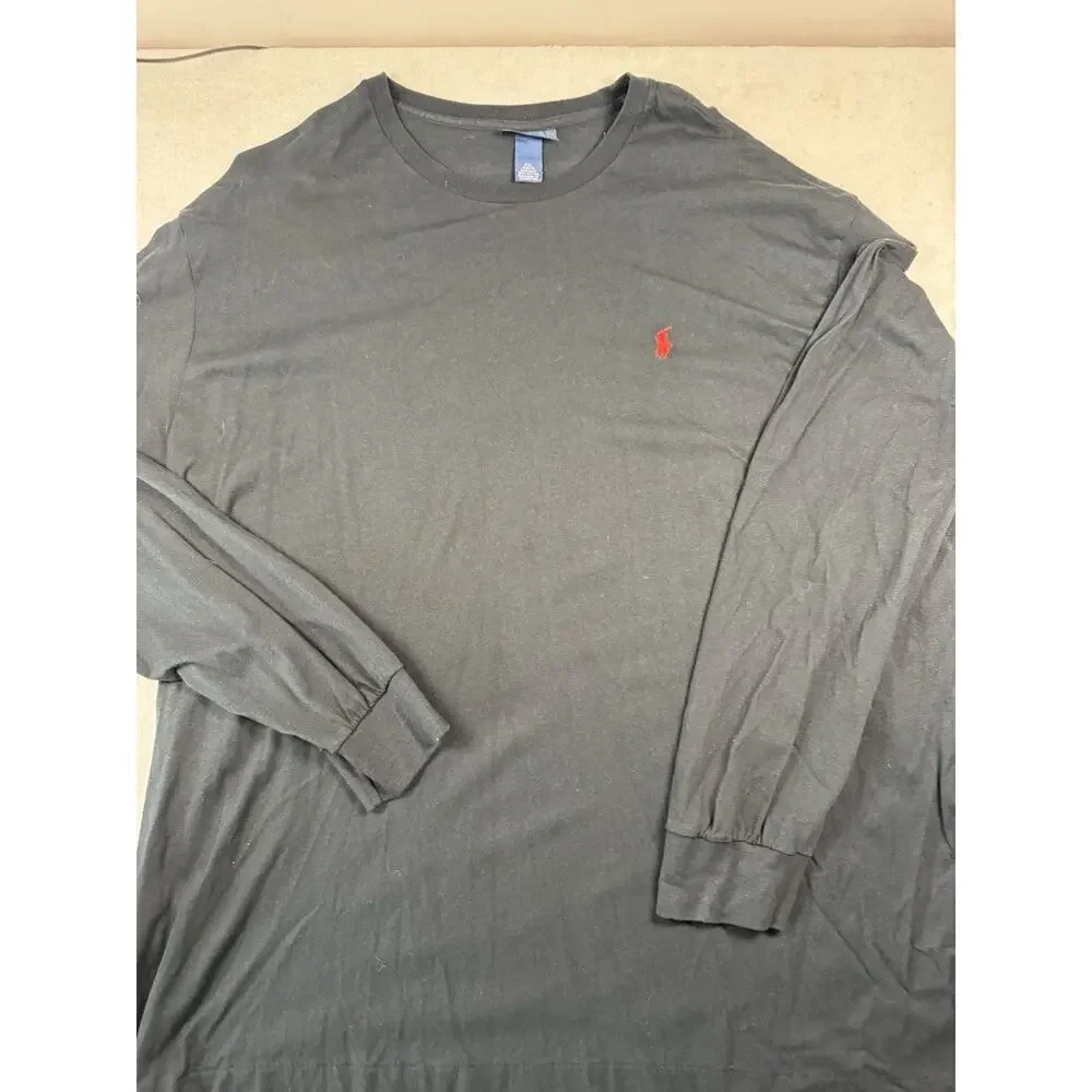 Polo Ralph Lauren Men’s XXL Black Long Sleeve T Shirt Red Pony Cotton